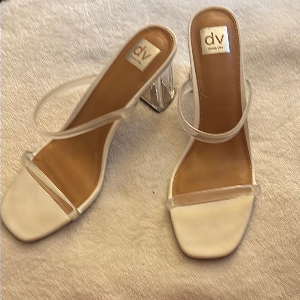 DV by Dolce Vita Women's Clear and White Heels